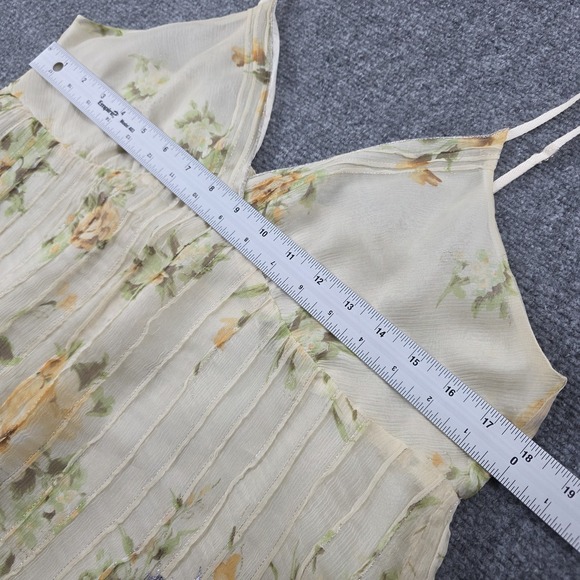 For Love and Liberty by Johnny Was M Y2K Babydoll Tank 100% Silk Butter Yellow - Picture 10 of 14